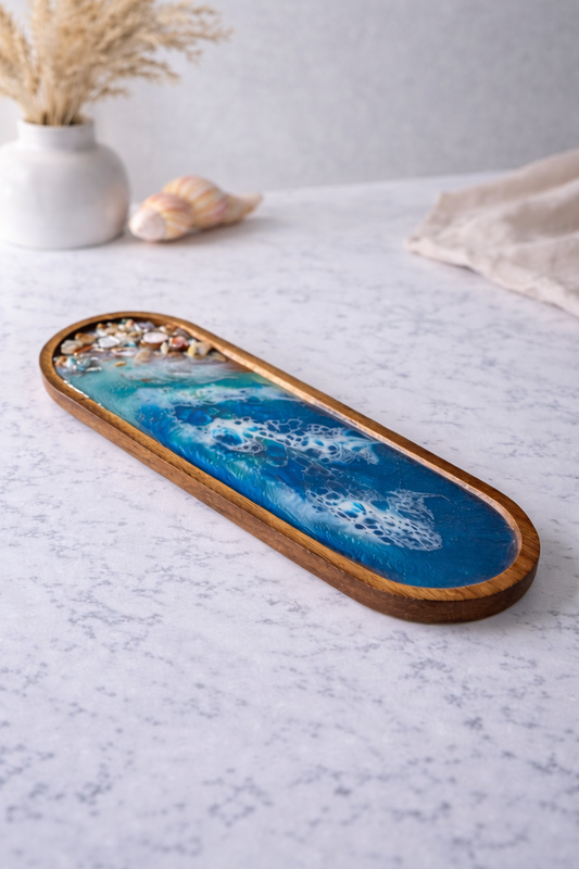 Ocean-Inspired Resin Tray Kitβ Coastal Wave Design