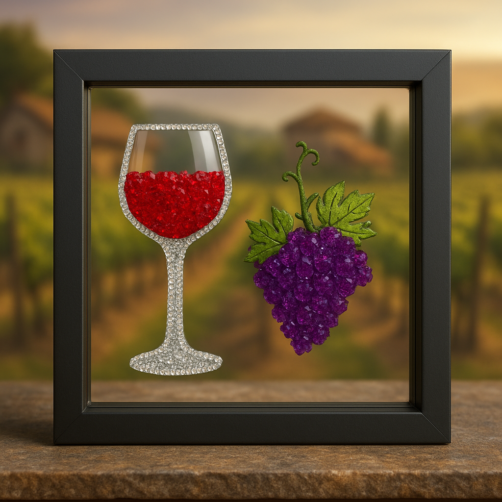 Wine Glass and Grapes Crushed Glass Kit
