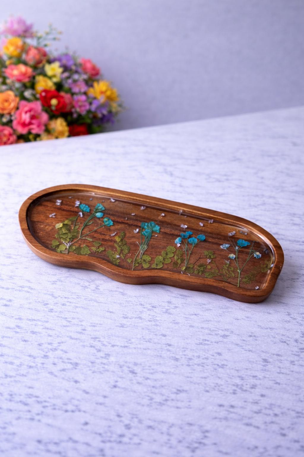 🌸 Floral Resin Tray Kit – Dried Flower Design