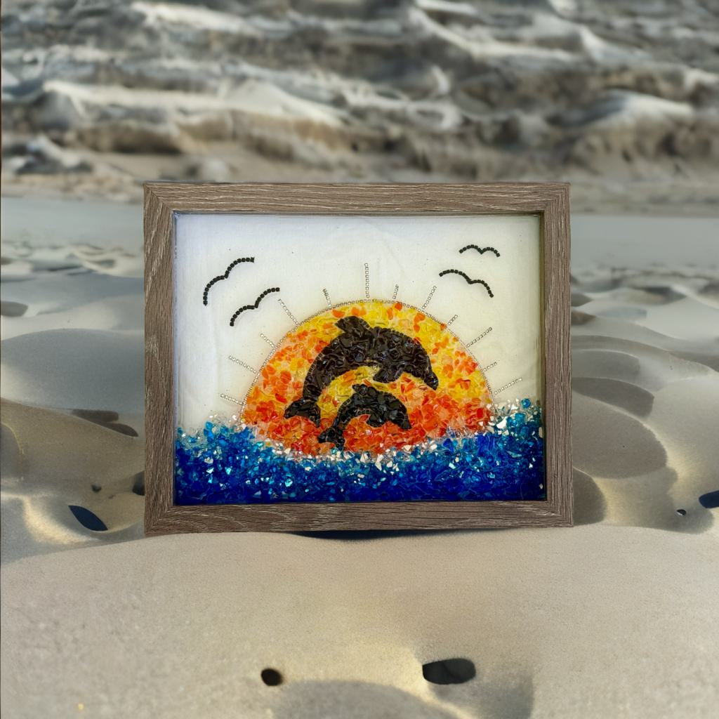 Dancing Dolphins at Dawn – Crushed Glass Art Kit