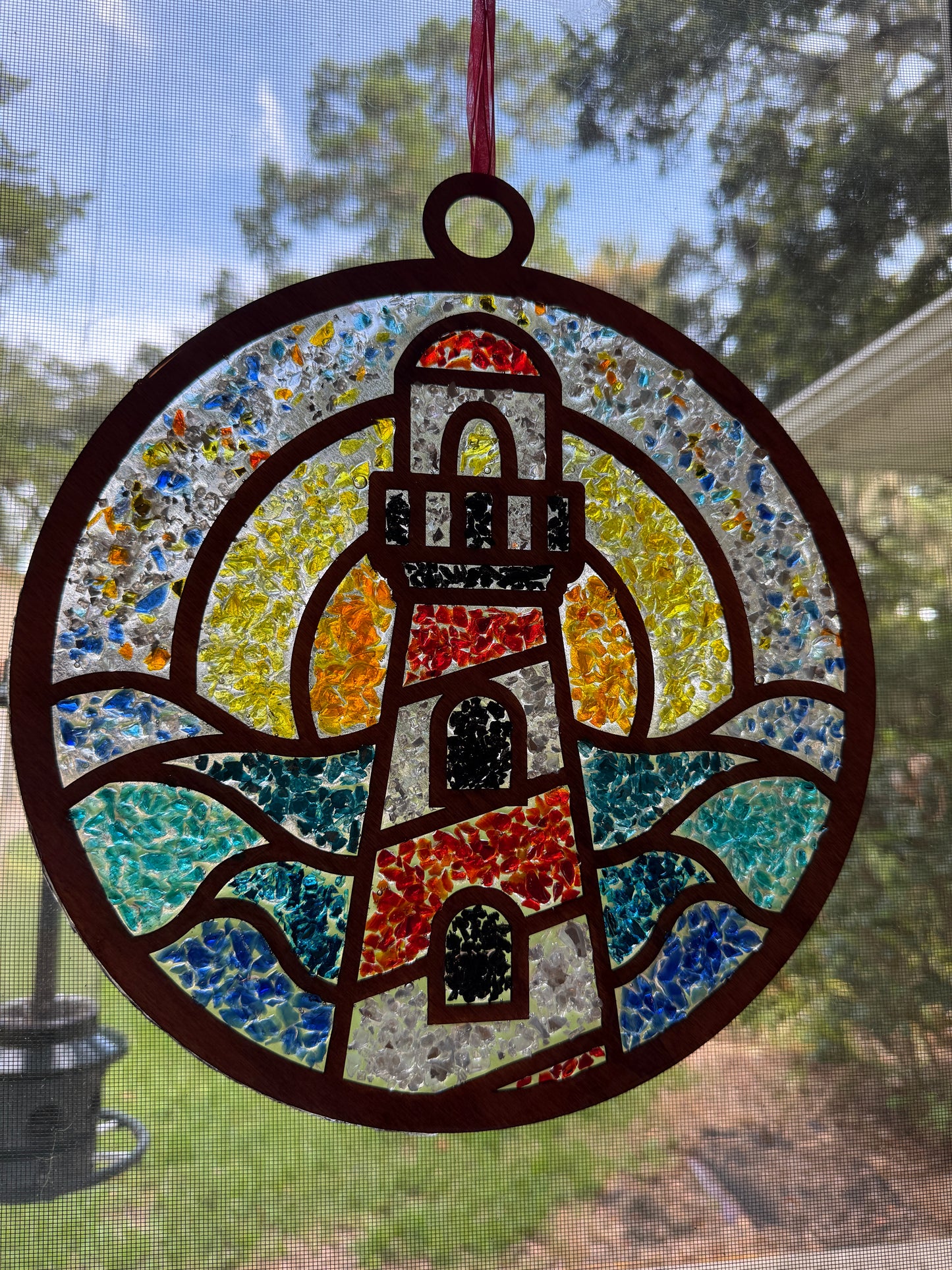 Lighthouse Crushed Glass Suncatcher Kit