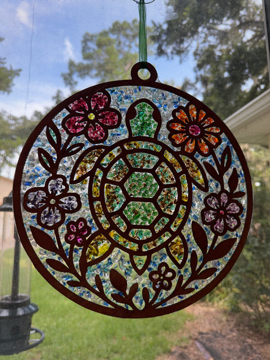 Sea Turtle Crushed Glass Suncatcher Kit