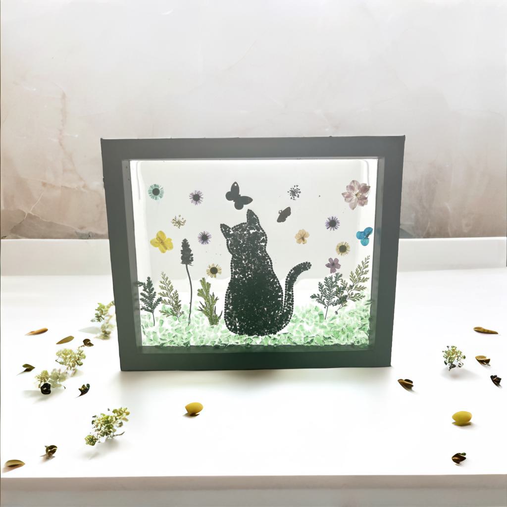 Animal Lovers Silhouette Cat Crushed Glass Kit