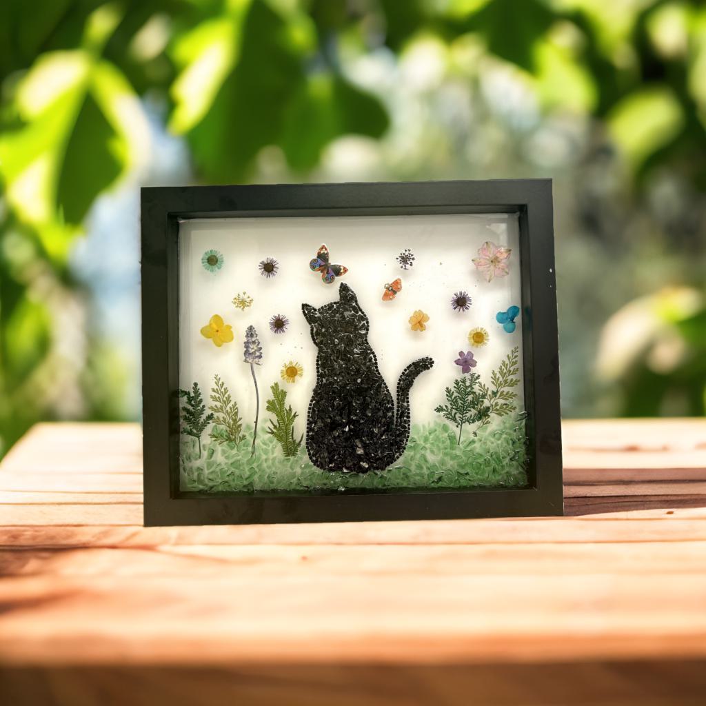 Animal Lovers Silhouette Cat Crushed Glass Kit