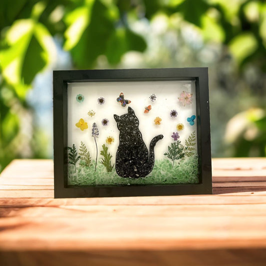 Animal Lovers Silhouette Cat Crushed Glass Kit