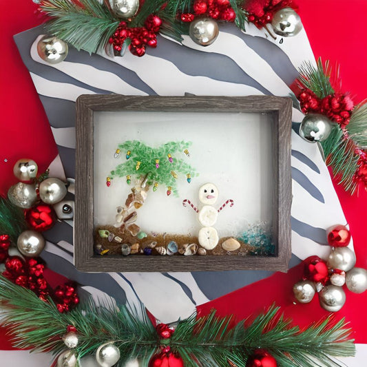 Snowman on the Beach Crushed Glass Craft Kit