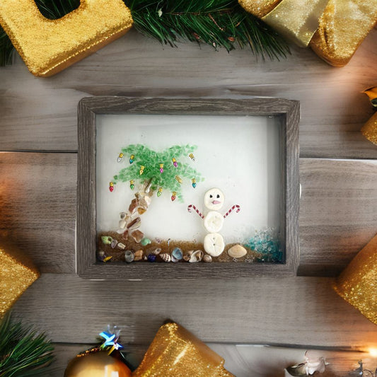 Snowman on the Beach Crushed Glass Craft Kit