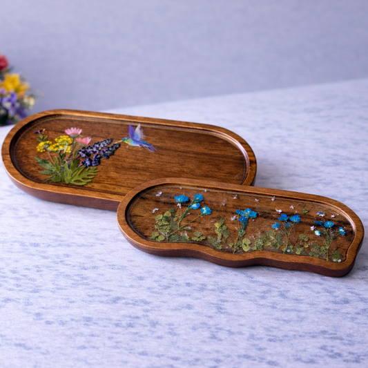 🌸 Floral Resin Tray Kit – Dried Flower Design