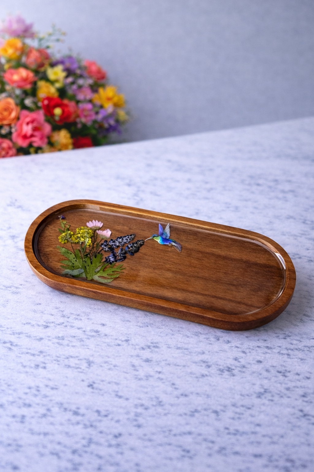 🌸 Floral Resin Tray Kit – Dried Flower Design