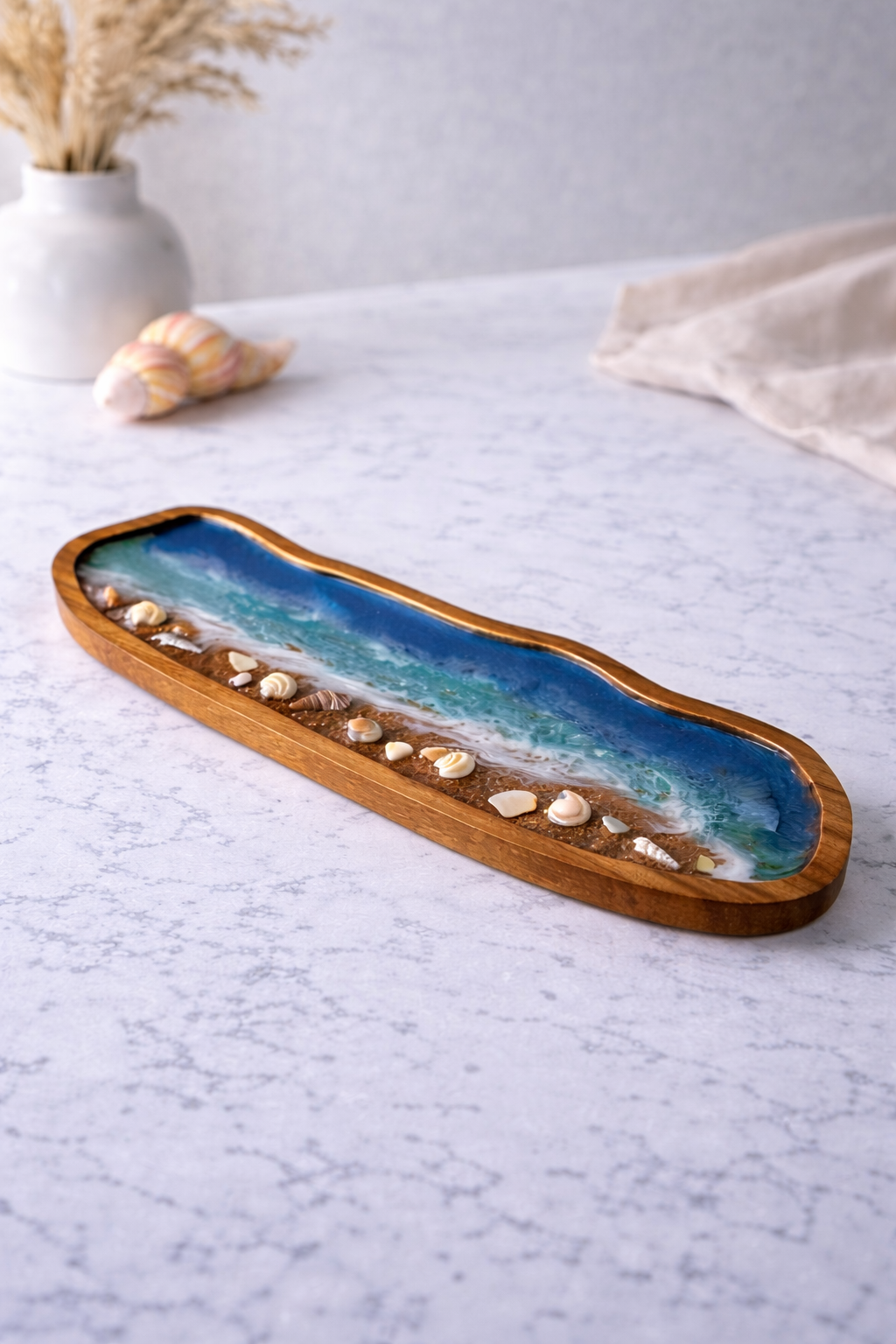 Ocean-Inspired Resin Tray Kit– Coastal Wave Design