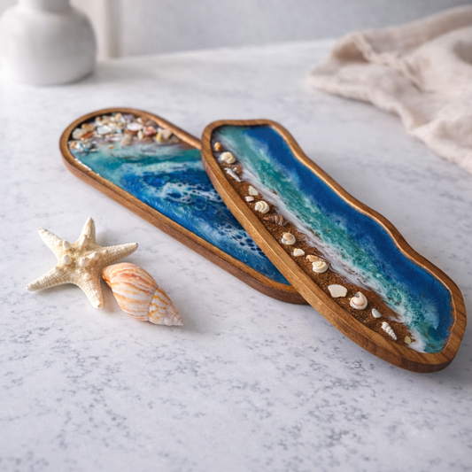 Ocean-Inspired Resin Tray Kit– Coastal Wave Design