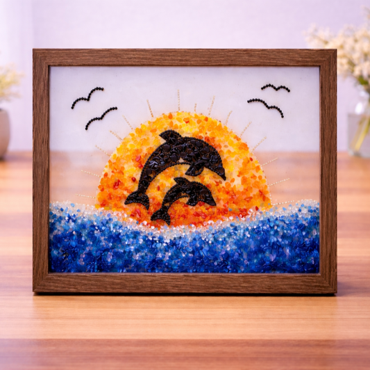 Dancing Dolphins at Dawn – Crushed Glass Art Kit