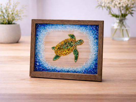 🌊 Ocean Journey Turtle – Crushed Glass Craft Kit 🐢