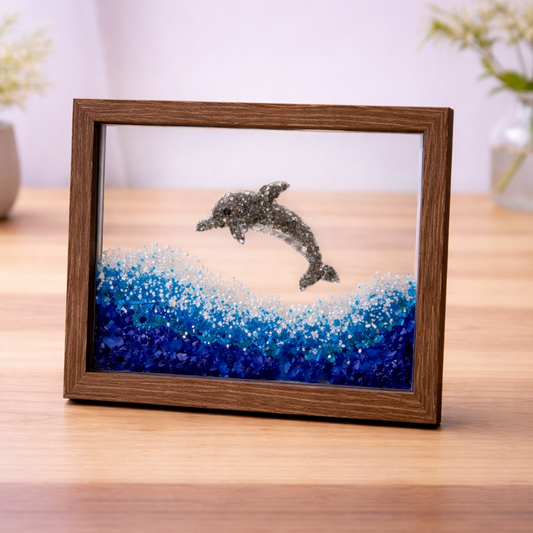 🌊 Wave Rider – Dolphin Crushed Glass Craft Kit 🐬