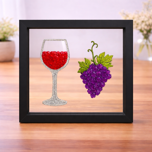 Wine Glass and Grapes Crushed Glass Kit