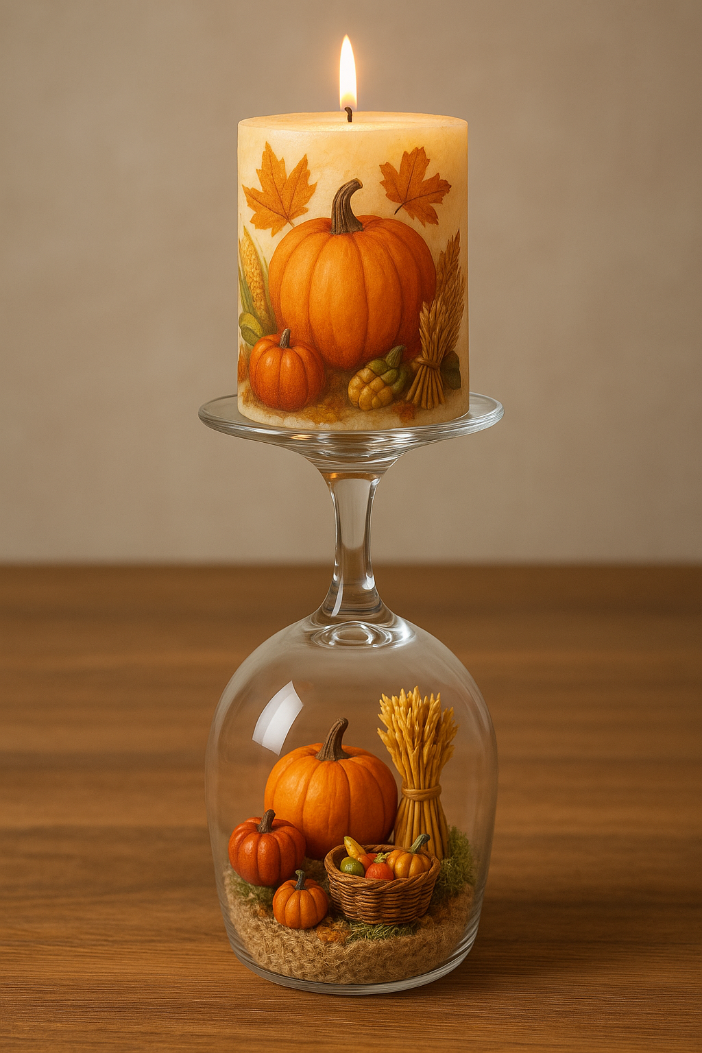 Wine Glass Candle Holder & Decoupage Pillar Candle Workshop Sunday Nov 2nd 12-2 pm St Augustine
