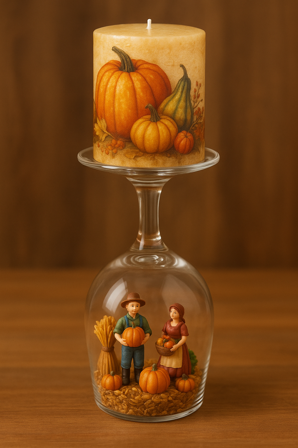 Wine Glass Candle Holder & Decoupage Pillar Candle Workshop Sunday Nov 2nd 12-2 pm St Augustine