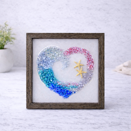 Wave-Kissed Heart Crushed Glass Craft Kit