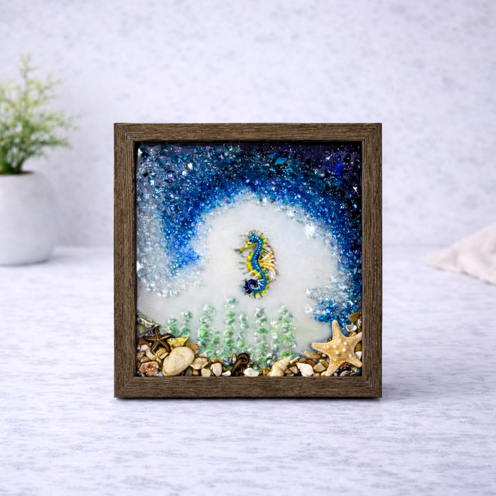 🌊 Sparkling Seahorse Crushed Glass Kit 🌊