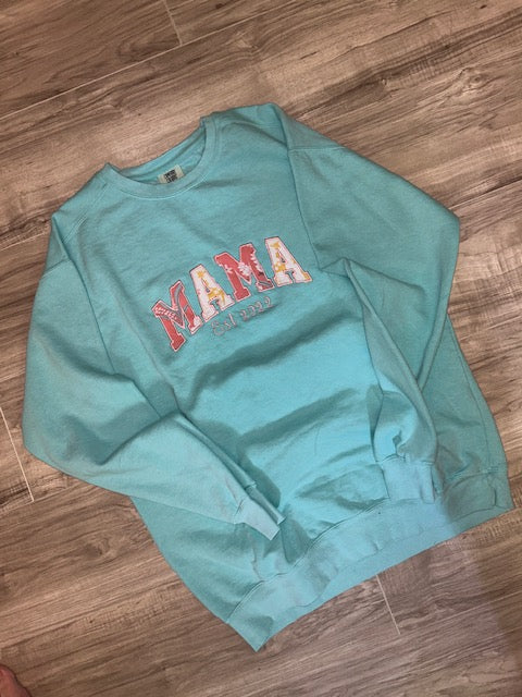 MAMA Custom Embroidered Applique Sweatshirt