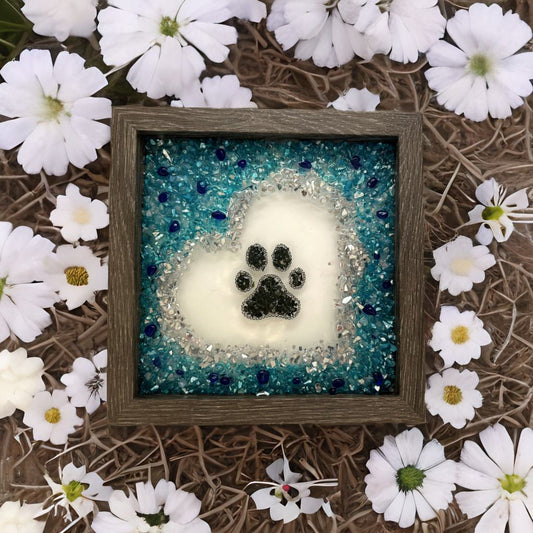 Animal Lovers Paw Print on My Heart Crushed Glass Kit