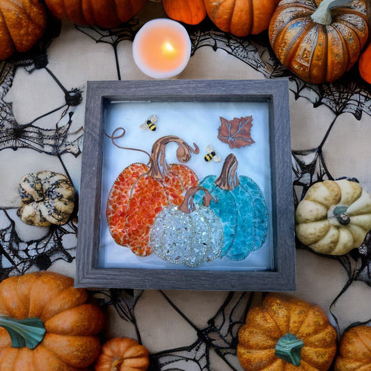 Autumn Glow Crushed Glass Pumpkins Workshop Sept 7th 1-3 pm