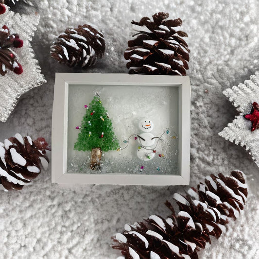 Frosty Fun: Christmas Tree & Snowman Crushed Glass Craft Kit