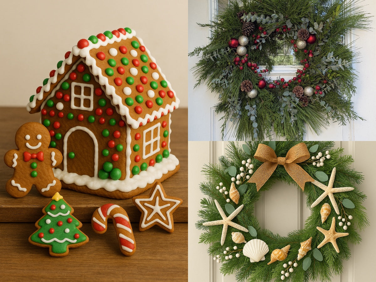 🎄 Fresh Holiday Wreath Workshop & 🏠🍪 Gingerbread Houses & Cookies / Thursday Dec 11th 7-9 pm Nocatee