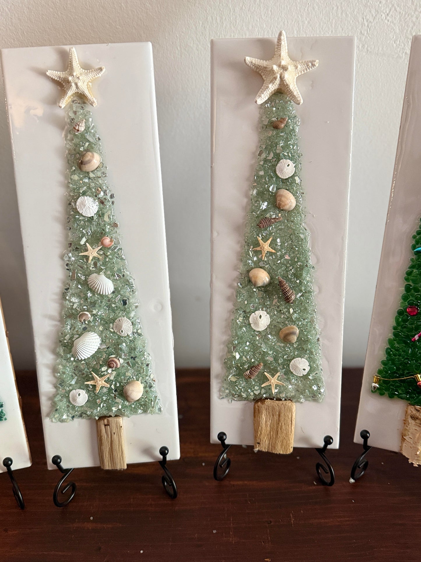 Crushed Glass Christmas Tree on Tile