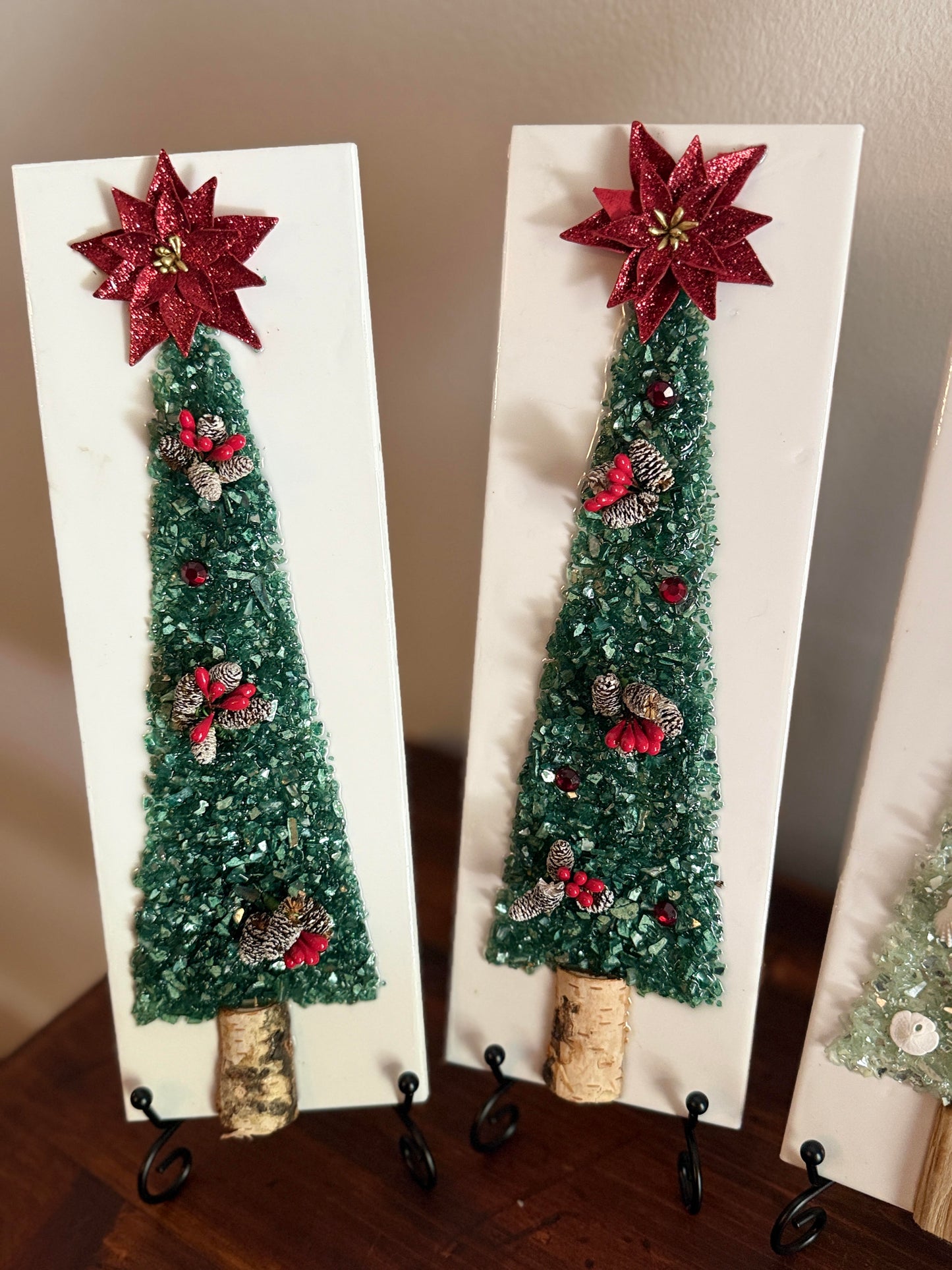 Crushed Glass Christmas Tree on Tile